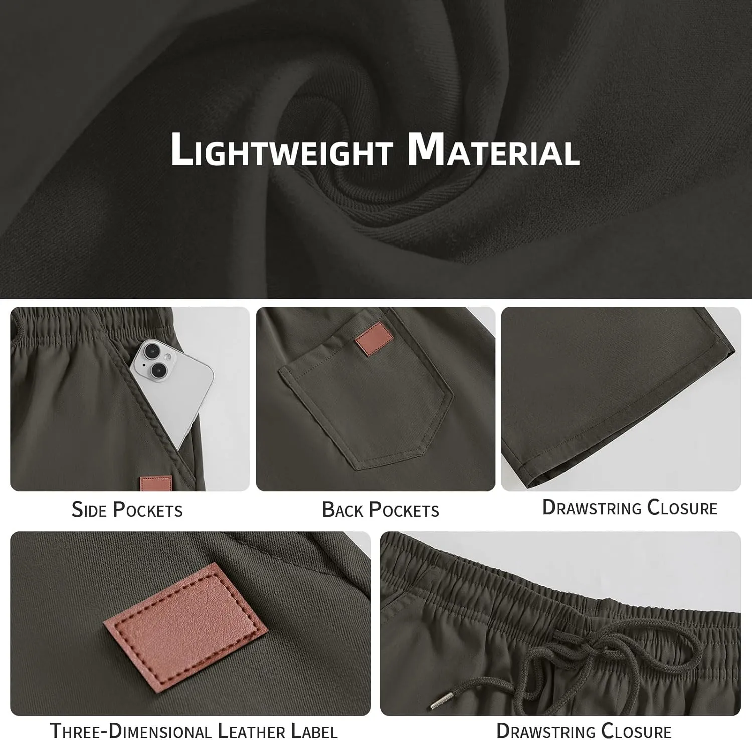 Men's Casual Jogger Shorts Elastic Waist Cargo Shorts Relaxed Fit SweatShorts Running Workout Sport Twill Shorts
