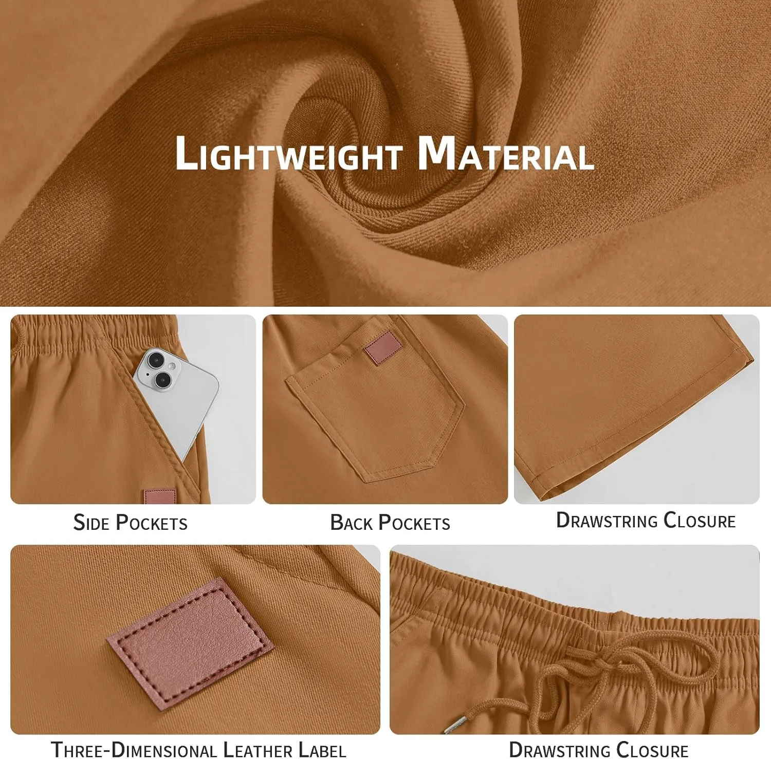 Men's Casual Jogger Shorts Elastic Waist Cargo Shorts Relaxed Fit SweatShorts Running Workout Sport Twill Shorts
