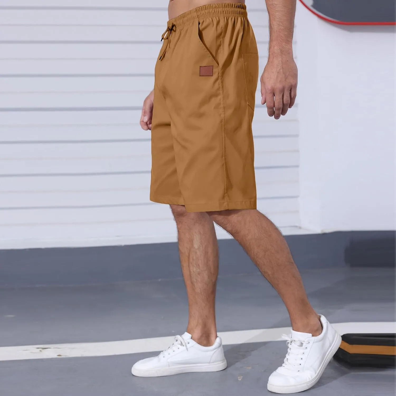 Men's Casual Jogger Shorts Elastic Waist Cargo Shorts Relaxed Fit SweatShorts Running Workout Sport Twill Shorts