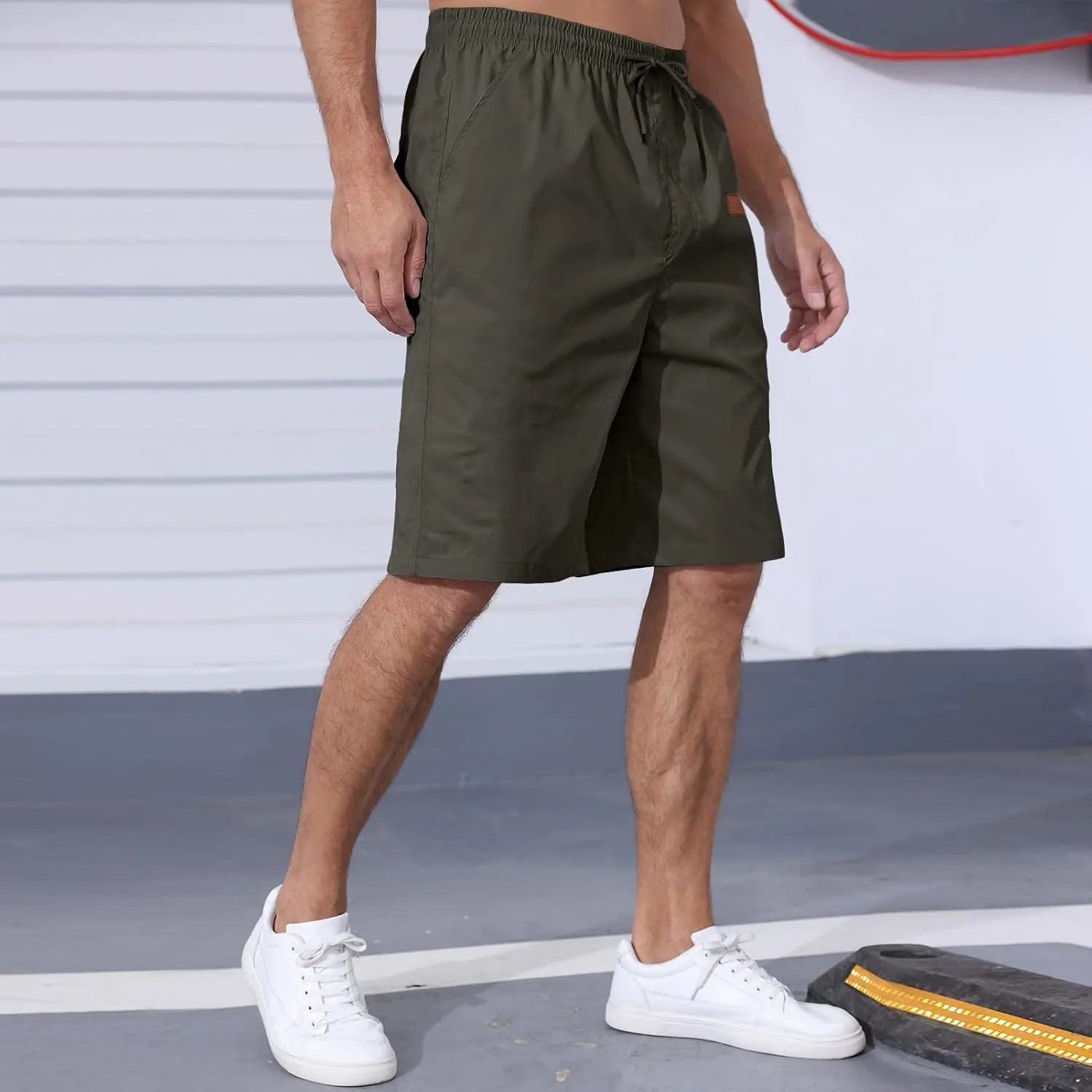 Men's Casual Jogger Shorts Elastic Waist Cargo Shorts Relaxed Fit SweatShorts Running Workout Sport Twill Shorts