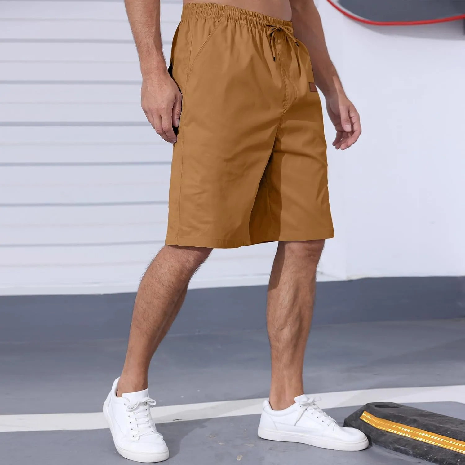 Men's Casual Jogger Shorts Elastic Waist Cargo Shorts Relaxed Fit SweatShorts Running Workout Sport Twill Shorts