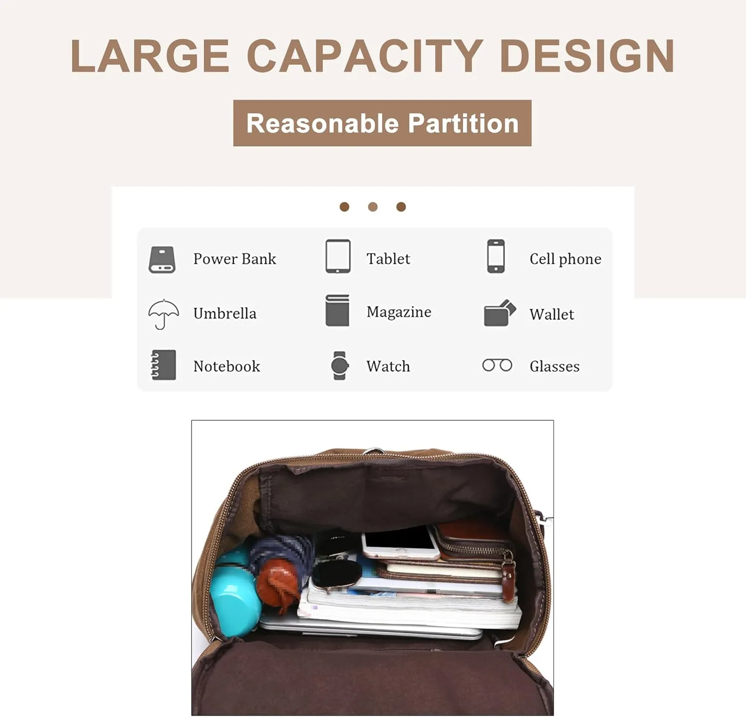 Men's Convertible Travel Duffle Bag Canvas Lightweight Backpack Multipurpose Shoulder Bags Weekend Overnight Handbag (A/Brown)