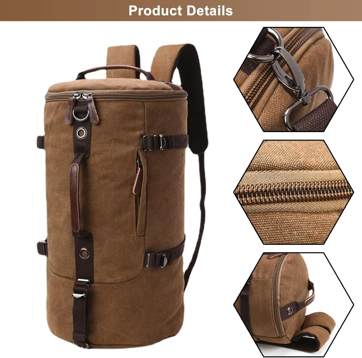 Men's Convertible Travel Duffle Bag Canvas Lightweight Backpack Multipurpose Shoulder Bags Weekend Overnight Handbag (Blue)