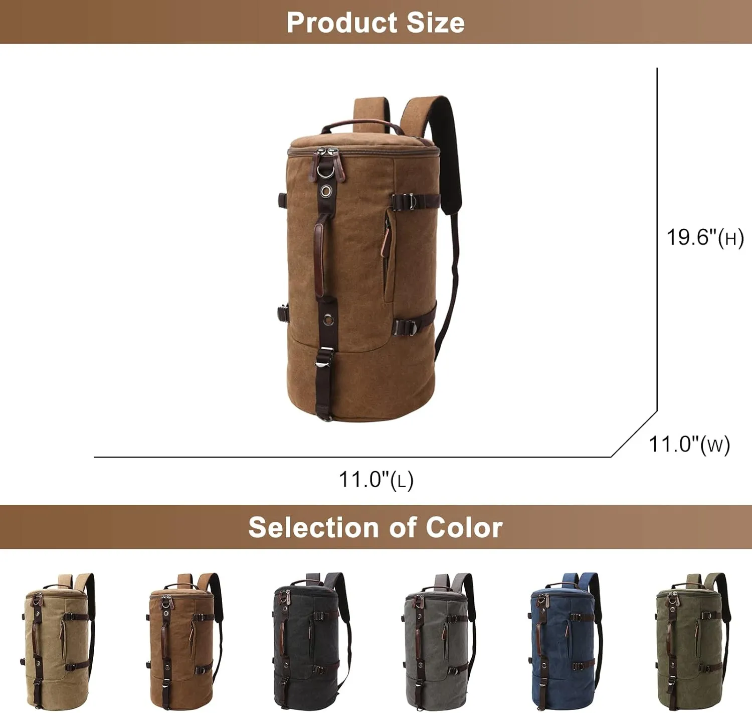 Men's Convertible Travel Duffle Bag Canvas Lightweight Backpack Multipurpose Shoulder Bags Weekend Overnight Handbag (Blue)