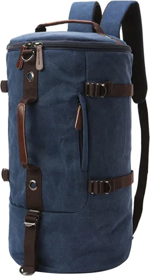 Men's Convertible Travel Duffle Bag Canvas Lightweight Backpack Multipurpose Shoulder Bags Weekend Overnight Handbag (Blue)