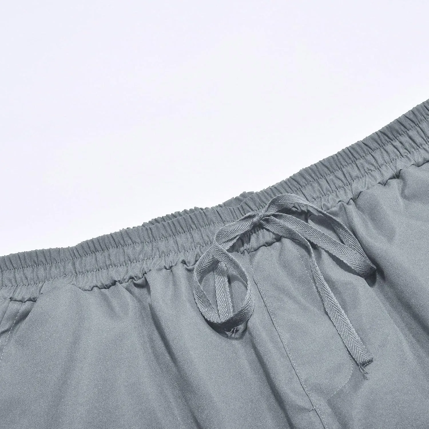 Mens Fashion Joggers Sweatpants Multi Woven Pocket Foot Rope Solid Pants Street Cargo Yoga Athletic Lounge Trousers