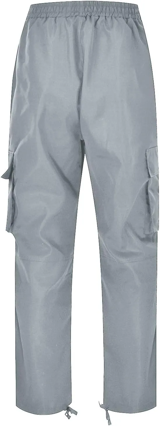 Mens Fashion Joggers Sweatpants Multi Woven Pocket Foot Rope Solid Pants Street Cargo Yoga Athletic Lounge Trousers