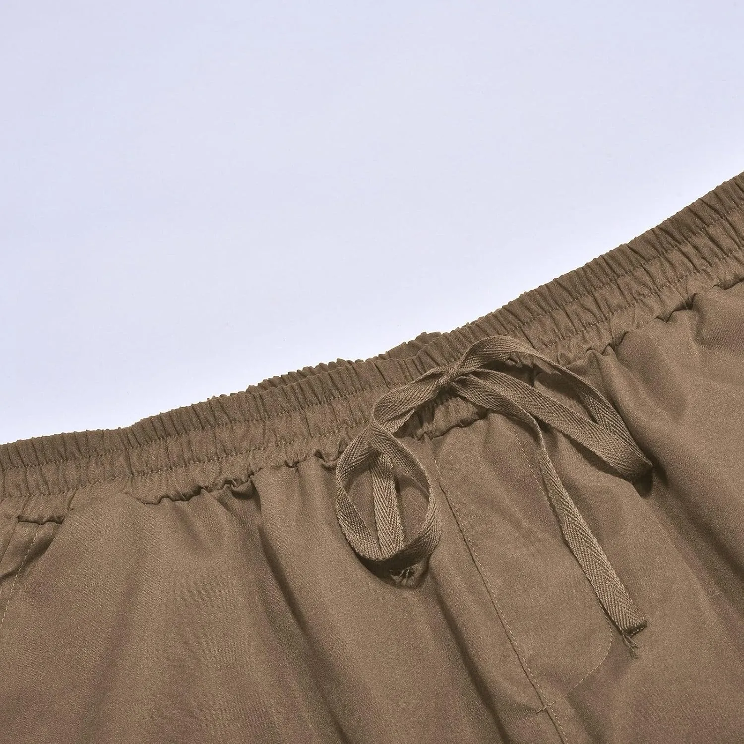 Mens Fashion Joggers Sweatpants Multi Woven Pocket Foot Rope Solid Pants Street Cargo Yoga Athletic Lounge Trousers