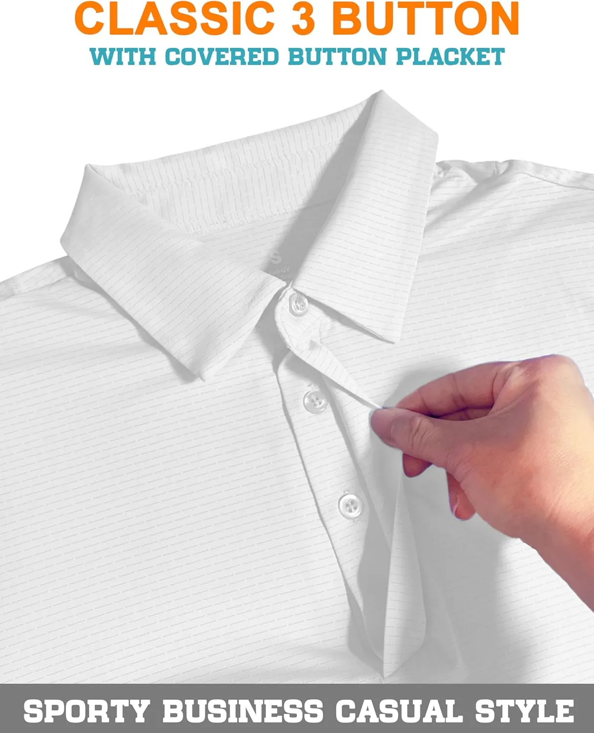 Men's Golf Polo Shirts UPF 50  Short Sleeve Dri Fit Polos Stretch Performance Collared Golf Casual Work Business Wear
