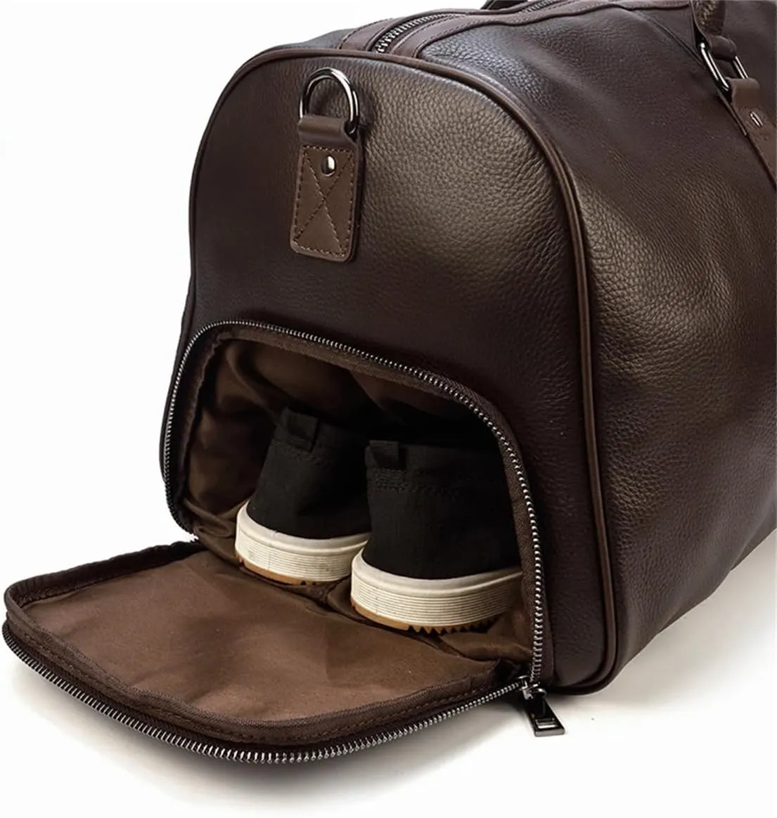 Men's Large Capacity Genuine Leather Travel Bag Soft Black Cowhide Casual Travel Luggage Large Weekend Shoulder Bag, blue(45cm)