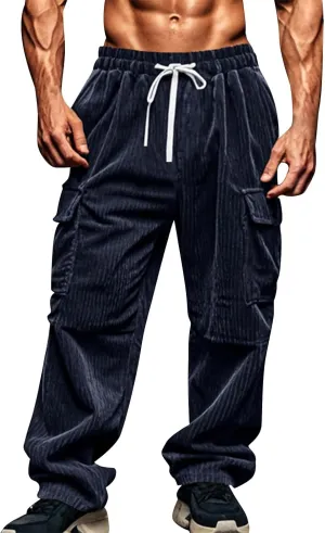 Mens Sweatpants Loose Fit Drawstring Elastic Waist Casual Baggy Pants Summer Hippie Hip Hop Trousers