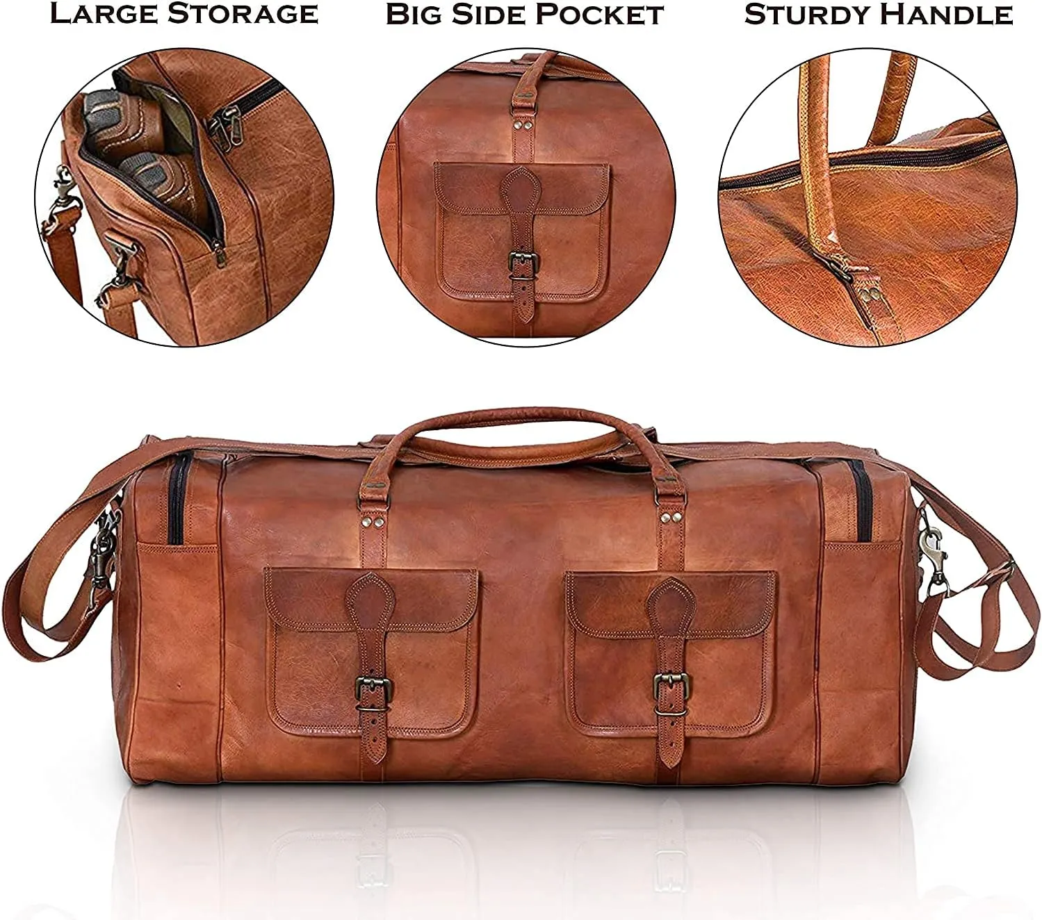 Men's Travel Bags, Brown, 21 inch
