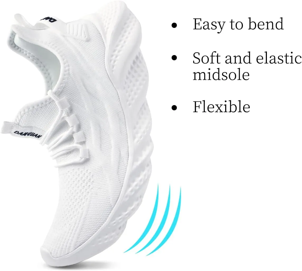 Men's Walking Running Shoes Sneakers Athletic Non Slip On Sports Tennis Fitness Shoes Casual Workout Lightweight Breathable Trainers Gym Fashion Mesh Soft Comfortable Shoe