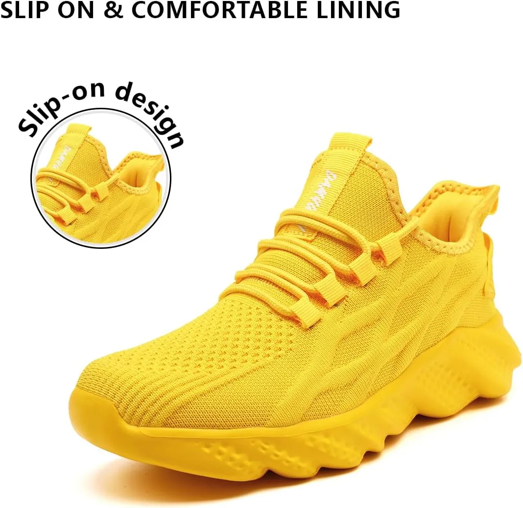 Mens Walking Shoes Running Trainers Sneakes Athletic Gym Fitness Sport Shoes Non Slip Breathable Mesh Comfortable Workout Fashion Slip On