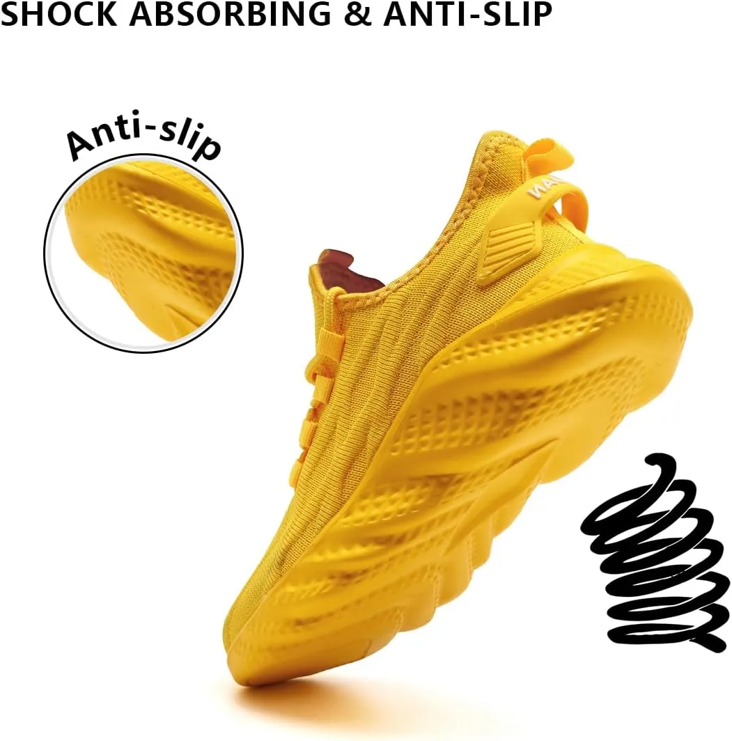 Mens Walking Shoes Running Trainers Sneakes Athletic Gym Fitness Sport Shoes Non Slip Breathable Mesh Comfortable Workout Fashion Slip On