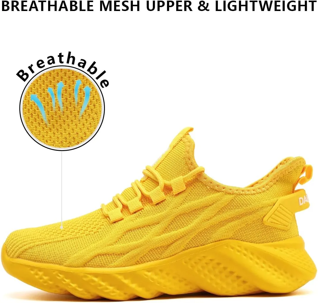 Mens Walking Shoes Running Trainers Sneakes Athletic Gym Fitness Sport Shoes Non Slip Breathable Mesh Comfortable Workout Fashion Slip On