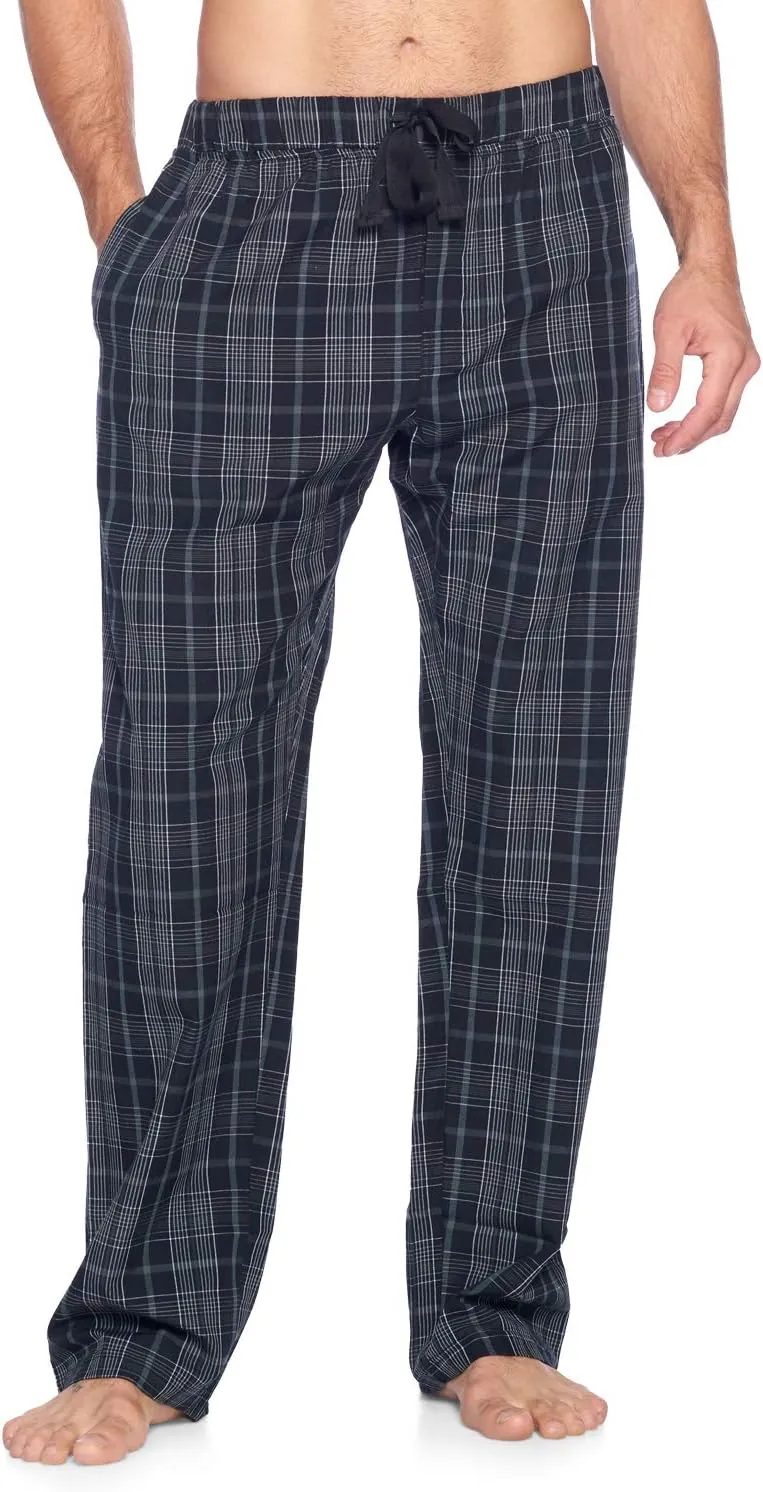 Men’s Woven Plaid Sleep Pajama Pants Long PJ Sleepwear & Loungewear Bottoms