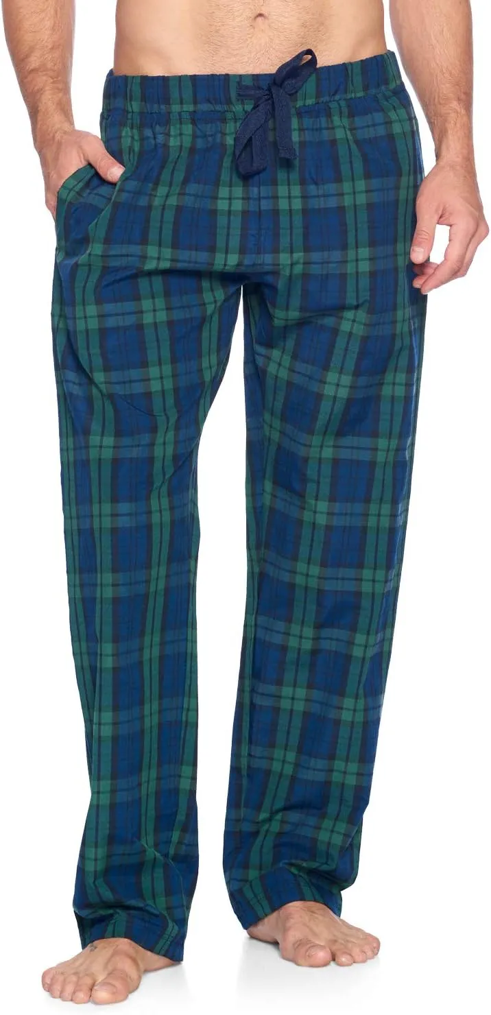Men’s Woven Plaid Sleep Pajama Pants Long PJ Sleepwear & Loungewear Bottoms