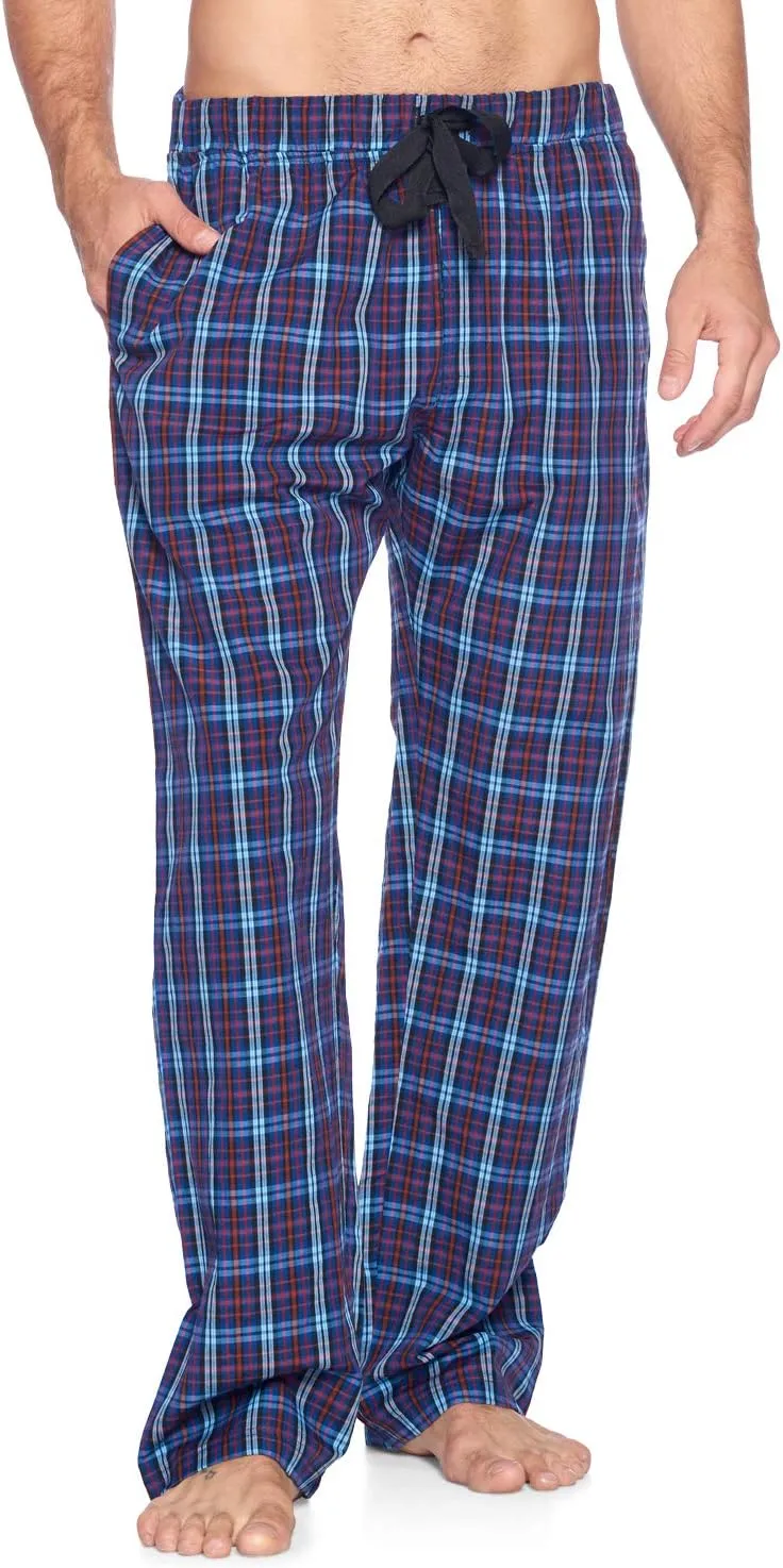 Men’s Woven Plaid Sleep Pajama Pants Long PJ Sleepwear & Loungewear Bottoms