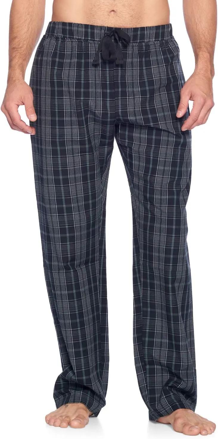 Men’s Woven Plaid Sleep Pajama Pants Long PJ Sleepwear & Loungewear Bottoms