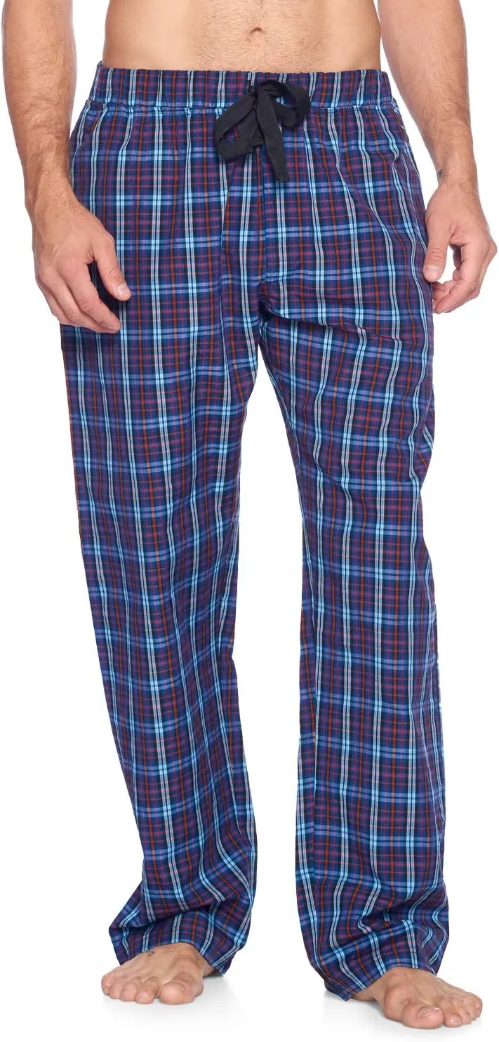 Men’s Woven Plaid Sleep Pajama Pants Long PJ Sleepwear & Loungewear Bottoms