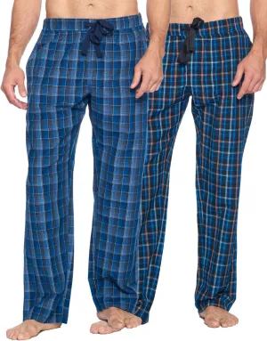 Men’s Woven Plaid Sleep Pajama Pants Long PJ Sleepwear & Loungewear Bottoms