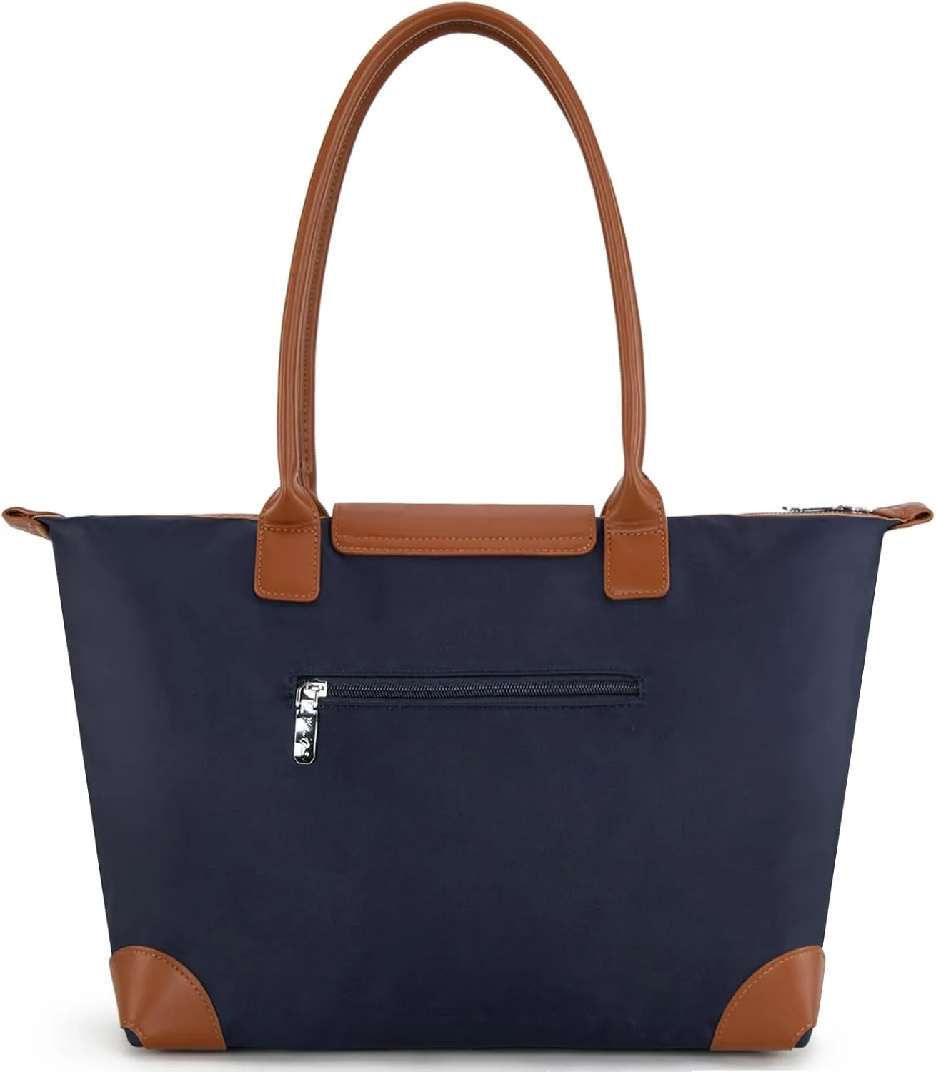 Milan Chiva Nylon Tote Bag for Women Large Shoulder Bag with Zipper Lightweight Foldable Work Tote