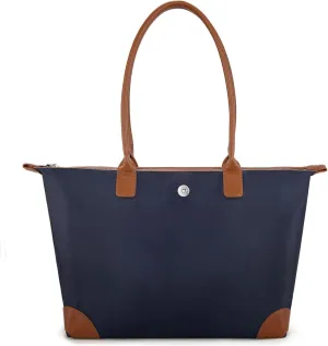 Milan Chiva Nylon Tote Bag for Women Large Shoulder Bag with Zipper Lightweight Foldable Work Tote