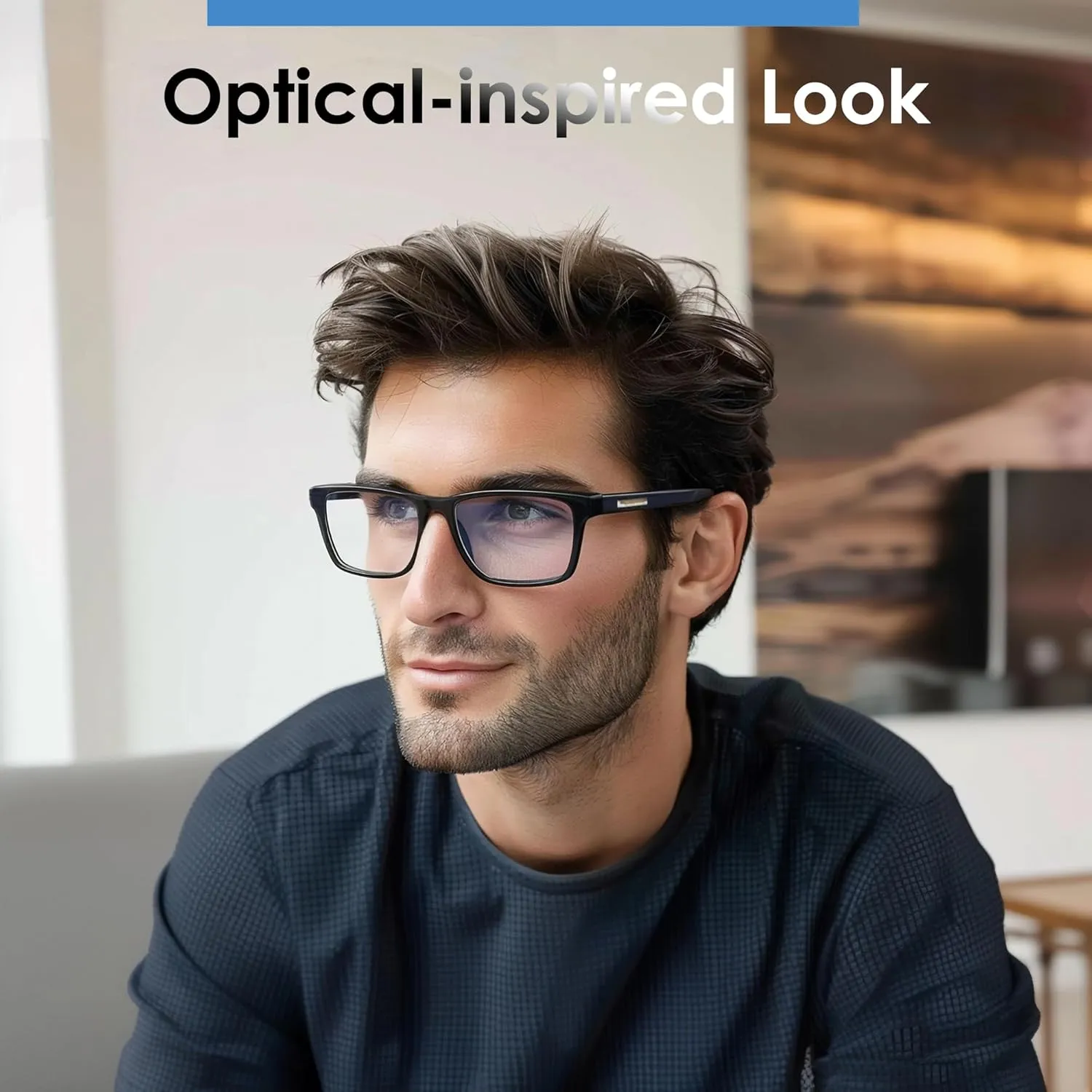 Missfive 2 Pack Multifocus Progressive Reading Glasses - Blue Light Blocking Anti UV/Eye Strain, Durable Metal Spring Hinge Multifocal Readers, Stylish Eyewear for Near Workspace,1.5x
