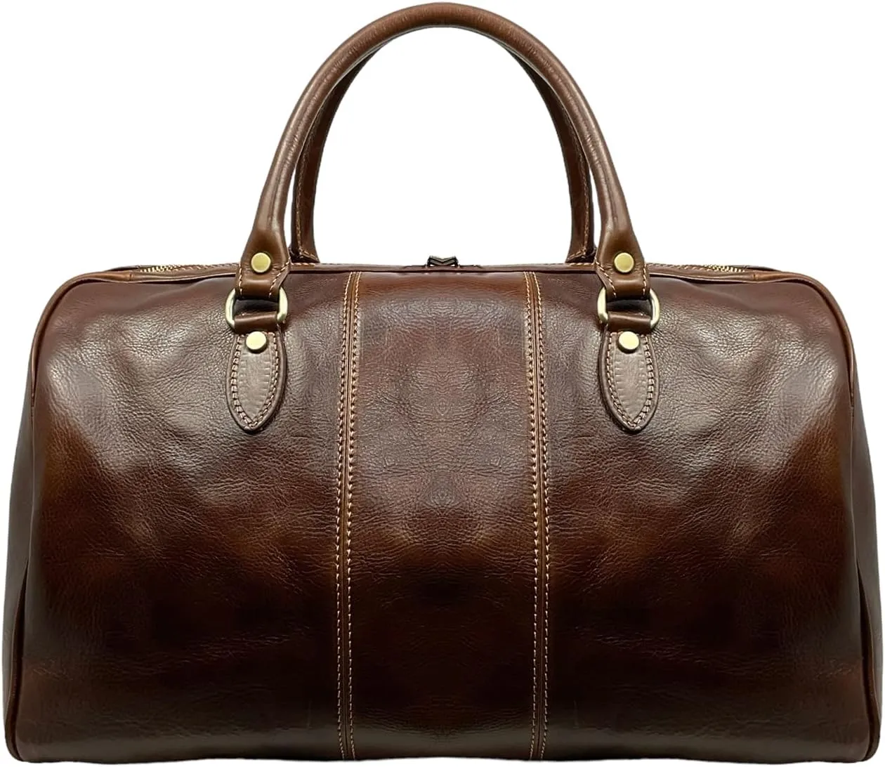 Mississippi Travel Bag, Genuine Leather Made in Italy (Brown)