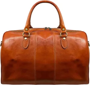 Mississippi Travel Bag, Genuine Leather Made in Italy (Camel)