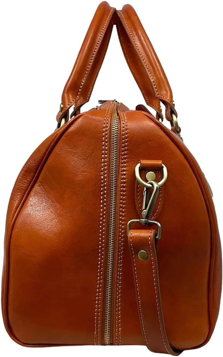 Mississippi Travel Bag, Genuine Leather Made in Italy (Camel)