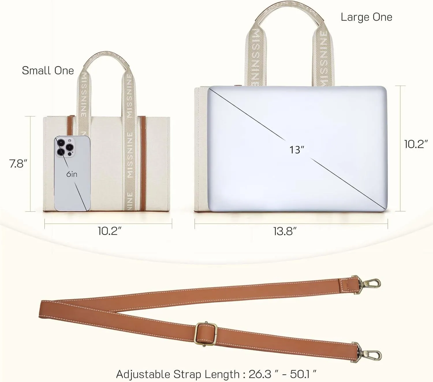 Missnine Tote Bag for Women Canvas Top Handle Satchel Purse Trendy Lightweight Hobo Shoulder Bag with Zipper