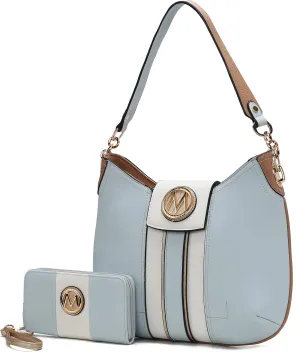 MKF Collection Hobo Bag Set for Women & Wristlet Wallet, Designer Handbag Purse Top Handle Shoulder Bag By Mia K