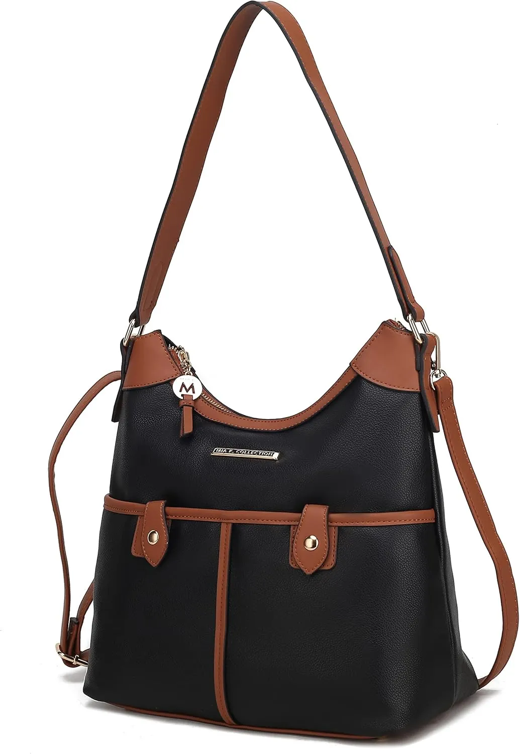 MKF Collection Shoulder Bags for Women, Crossbody Vegan Leather Handbag Purse, Top-Handle Hobo Tote Bag