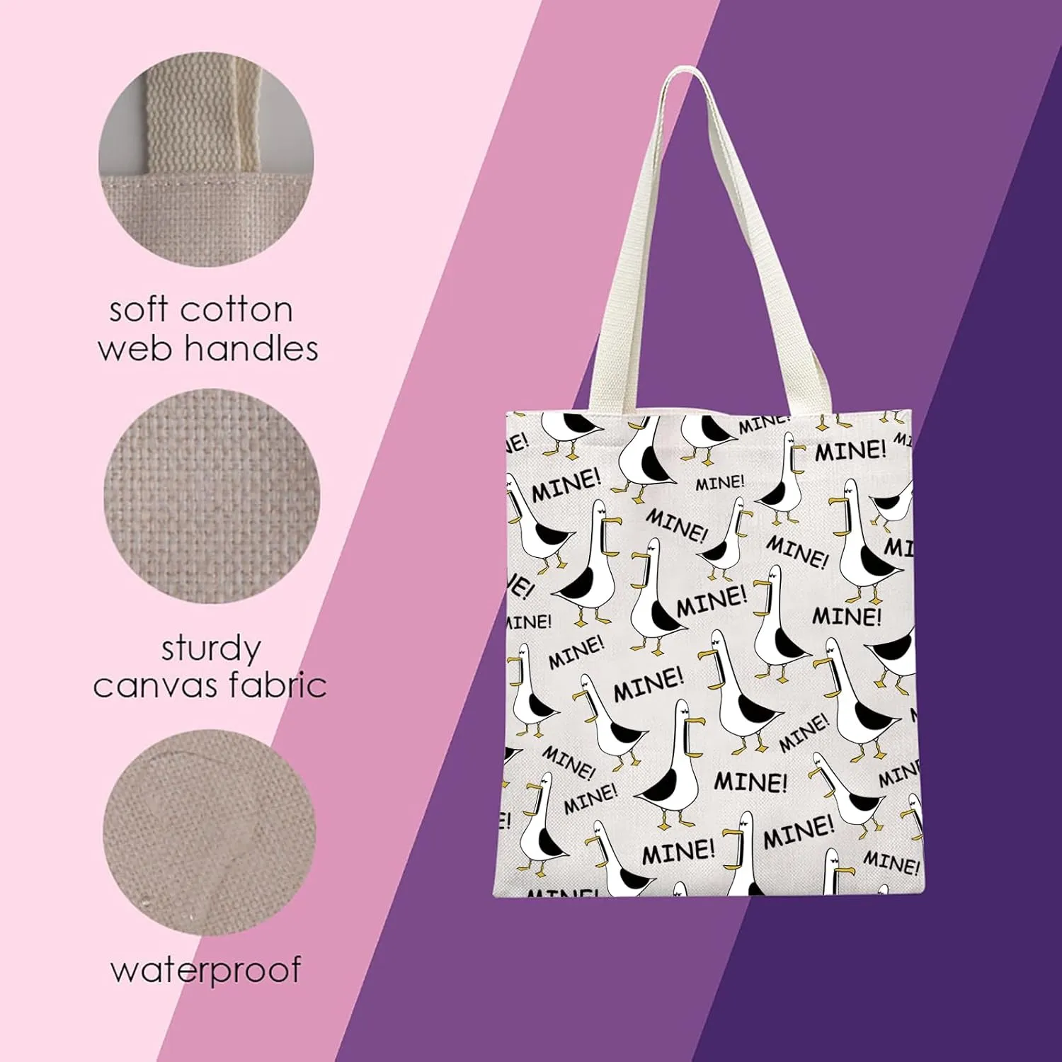 MNIGIU Nemo Seagull Cosmetic Bag Seagull Lovers Gifts Underwater Animal Gifts Seagull Souvenir Gift (MINE Tote)