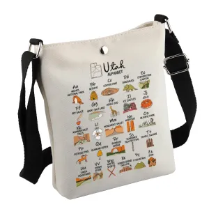 MNIGIU Utah Tote Bag Utah State Bag Utah Wedding Favor Utah Gift Utah Shoulder Bag Reusable Bags (UtahCrossbody)