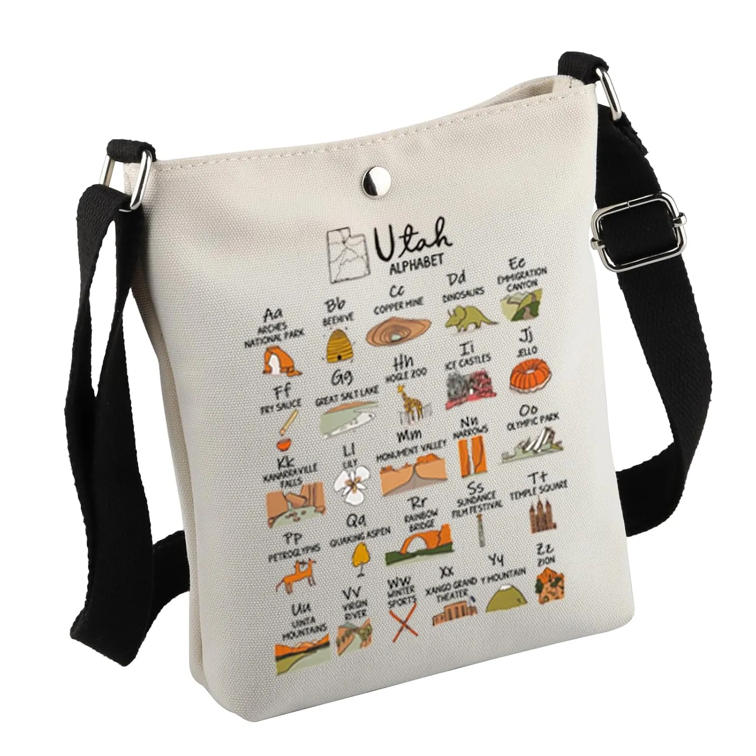 MNIGIU Utah Tote Bag Utah State Bag Utah Wedding Favor Utah Gift Utah Shoulder Bag Reusable Bags (UtahCrossbody)