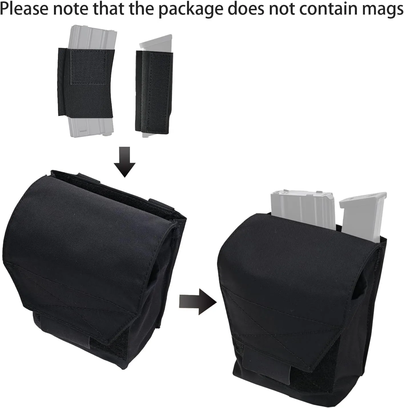 Molle Admin Pouch with Elastic Mag Insert,SABADO Multifunctional GP Pouch Utility Tools Storage,EDC Bag Fit Tactical Vest and Belt