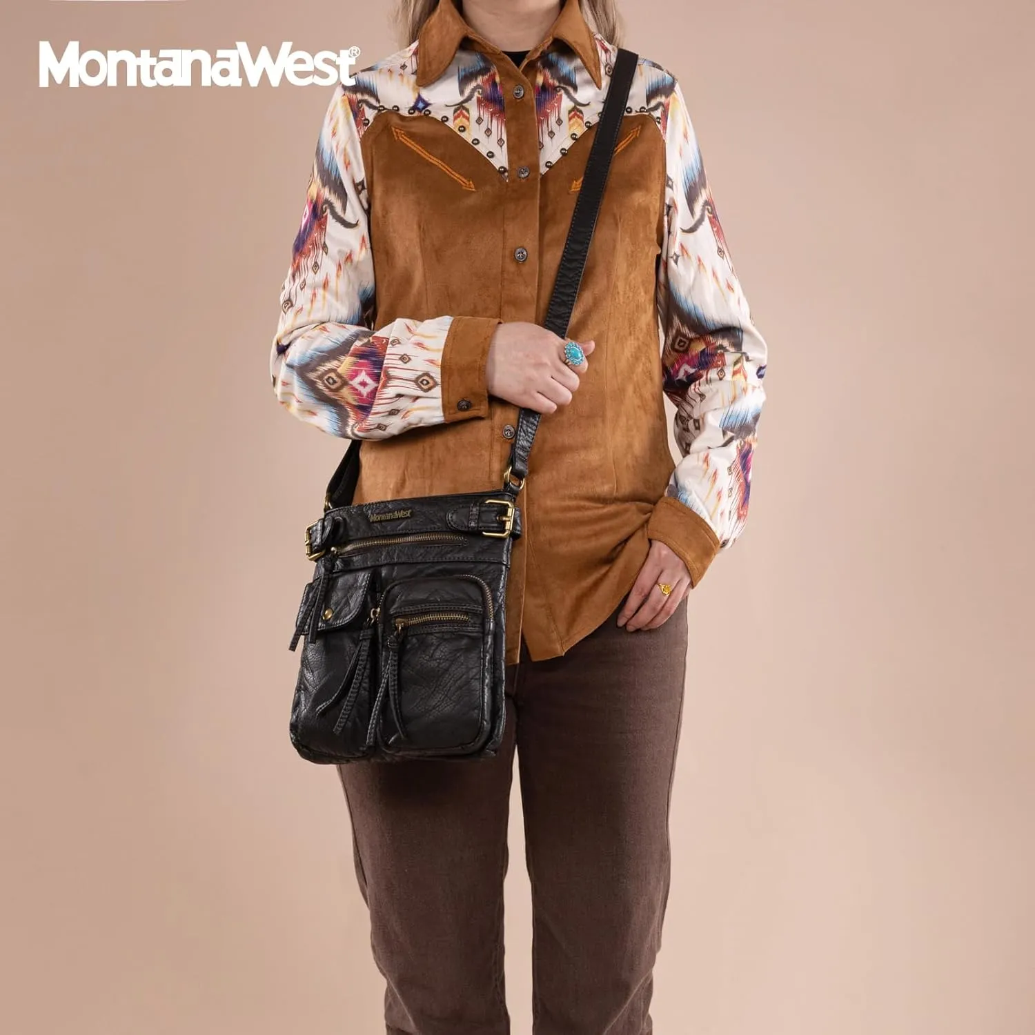Montana West Crossbody Bag for Women Multi Pocket Shoulder Medium Travel Purses Ultra Soft Washed Leather