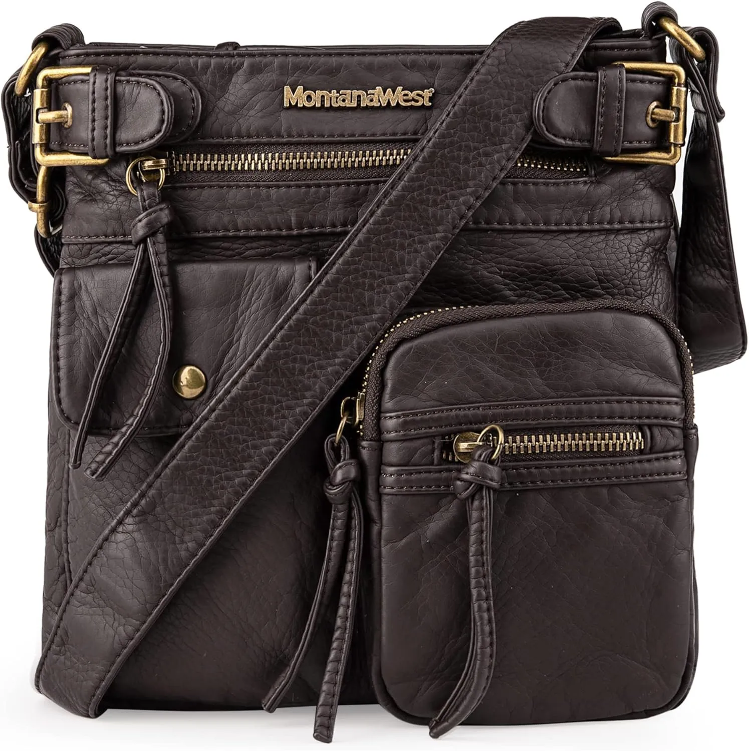 Montana West Crossbody Bag for Women Multi Pocket Shoulder Medium Travel Purses Ultra Soft Washed Leather