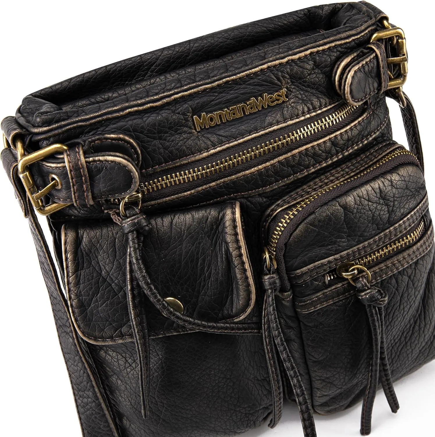 Montana West Crossbody Bag for Women Multi Pocket Shoulder Medium Travel Purses Ultra Soft Washed Leather