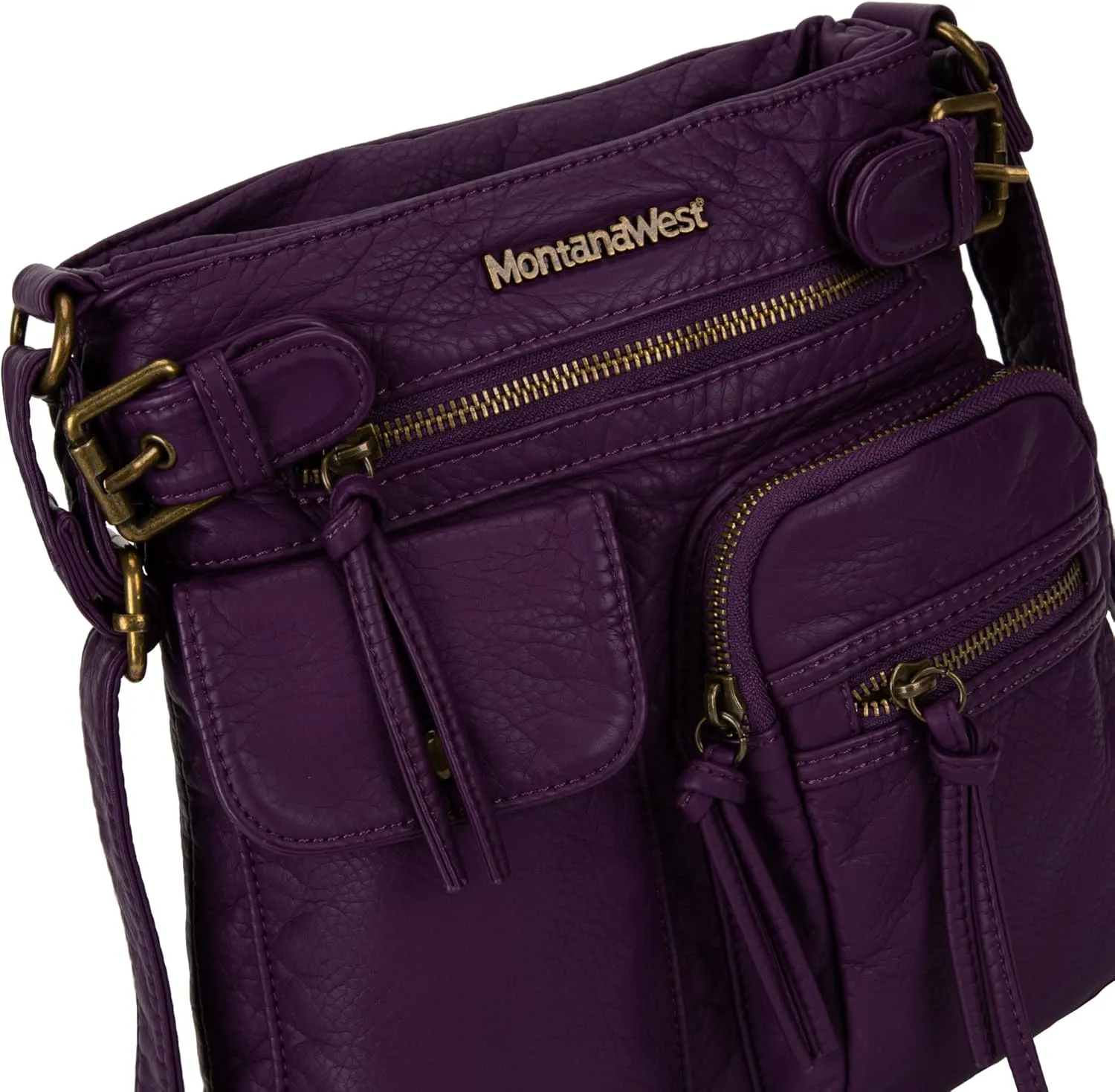 Montana West Crossbody Bag for Women Multi Pocket Shoulder Medium Travel Purses Ultra Soft Washed Leather
