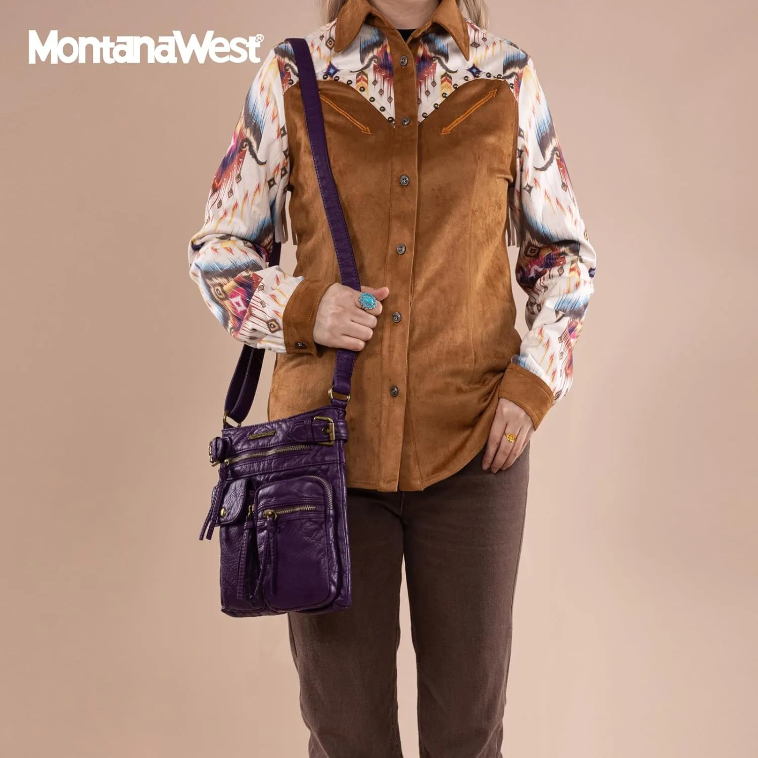 Montana West Crossbody Bag for Women Multi Pocket Shoulder Medium Travel Purses Ultra Soft Washed Leather