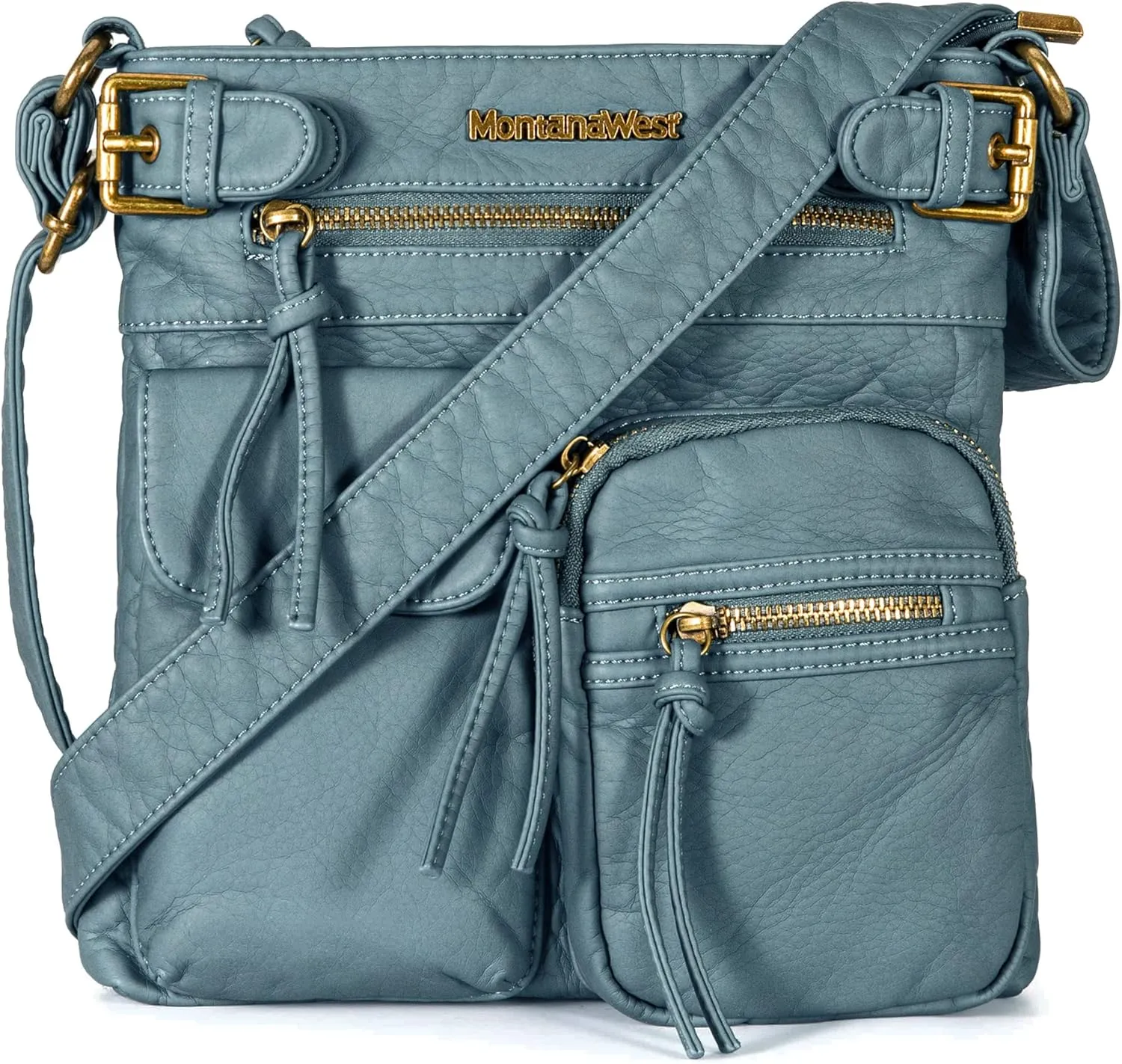 Montana West Crossbody Bag for Women Multi Pocket Shoulder Medium Travel Purses Ultra Soft Washed Leather