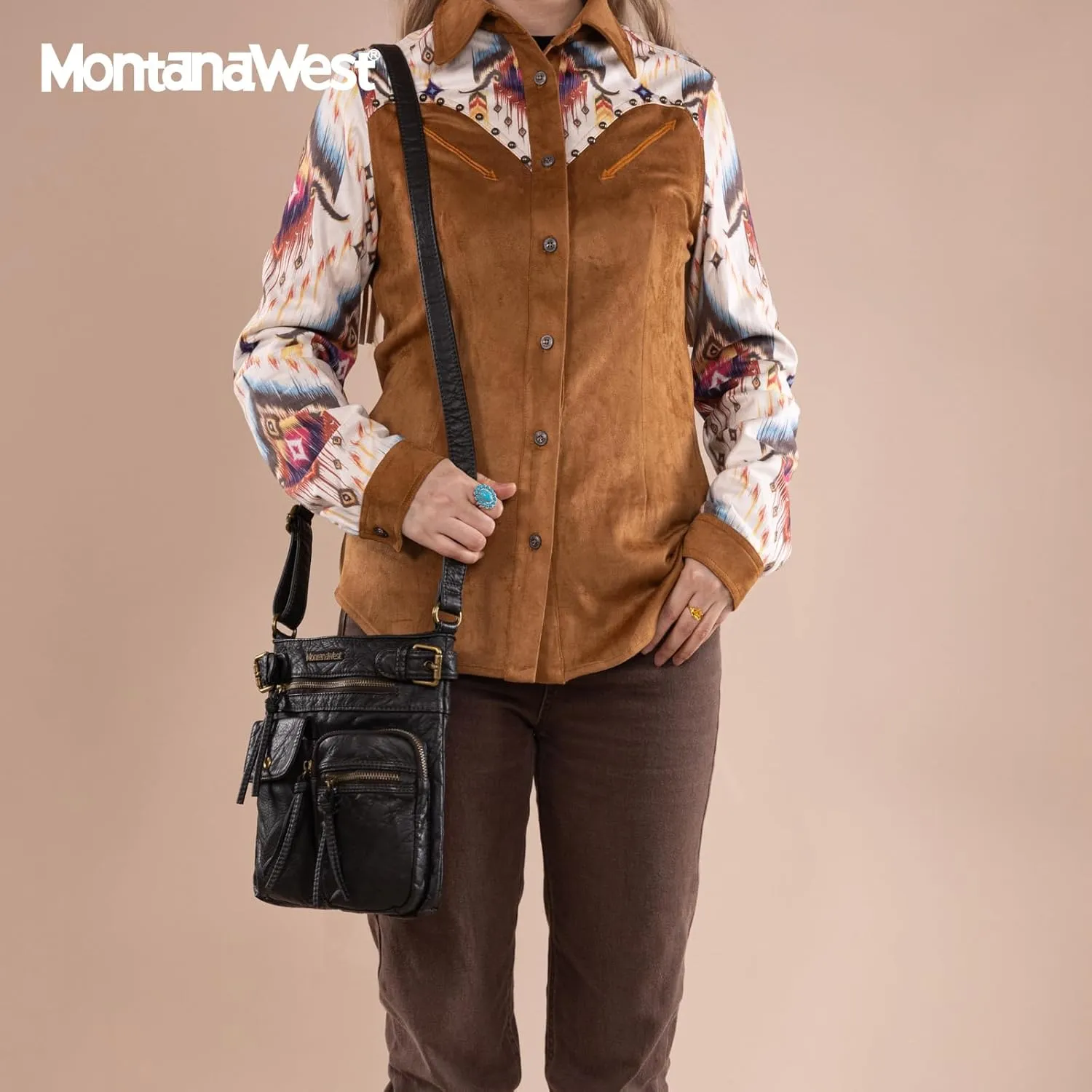 Montana West Crossbody Bag for Women Multi Pocket Shoulder Medium Travel Purses Ultra Soft Washed Leather