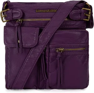 Montana West Crossbody Bag for Women Multi Pocket Shoulder Medium Travel Purses Ultra Soft Washed Leather