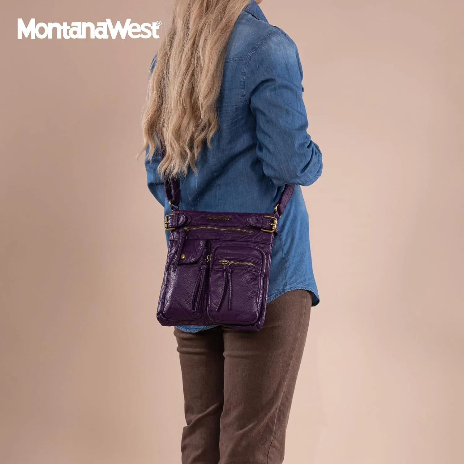 Montana West Crossbody Bag for Women Multi Pocket Shoulder Medium Travel Purses Ultra Soft Washed Leather