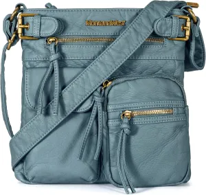 Montana West Crossbody Bag for Women Multi Pocket Shoulder Medium Travel Purses Ultra Soft Washed Leather