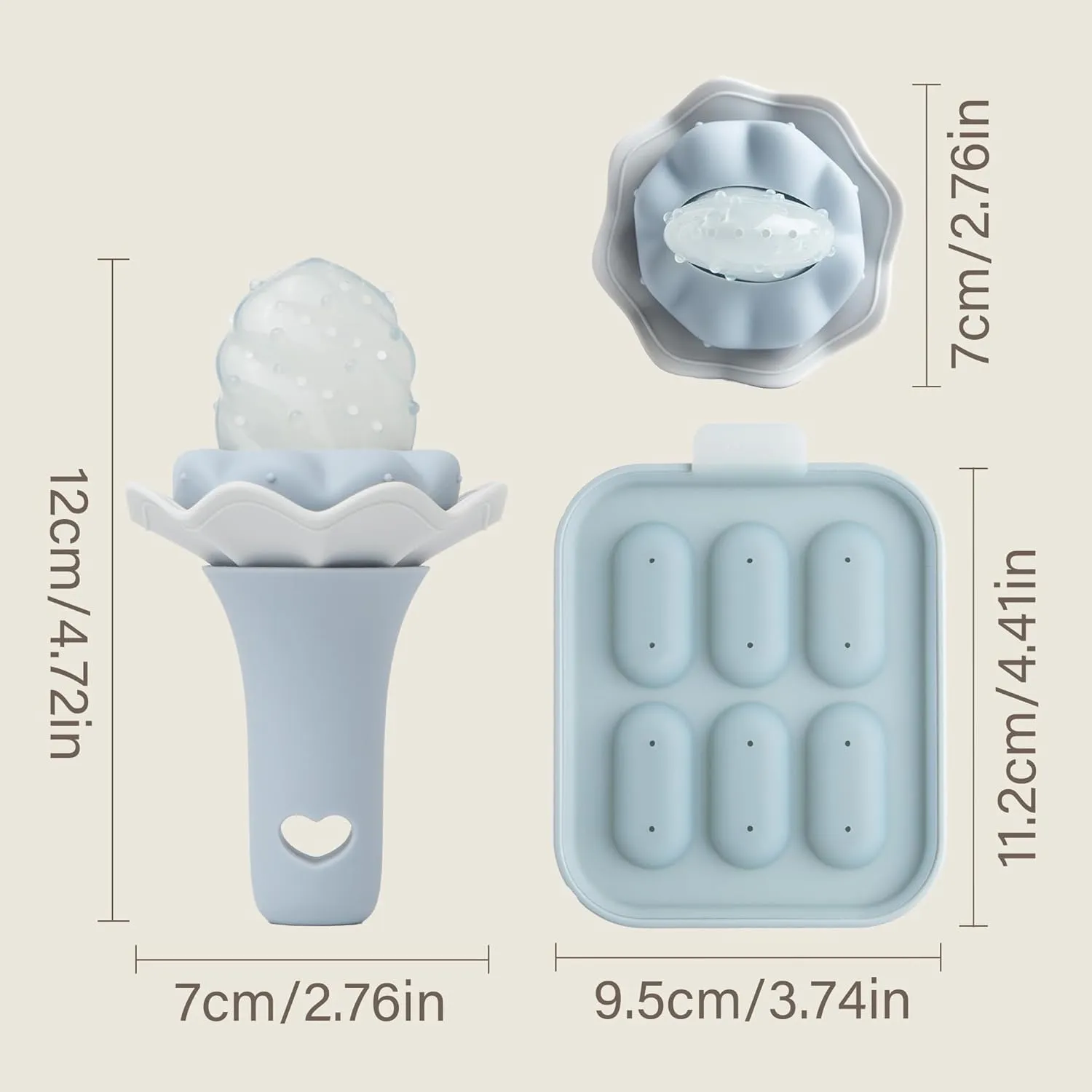 Moonkie Baby Fruit Feeder| BPA Free Silicone Infant Food Feeder | Two Sizes Pouches and Breastmilk Popsicle Molds for Cooling Relief | Baby Shower Gifts 4 Months , 2 Pack